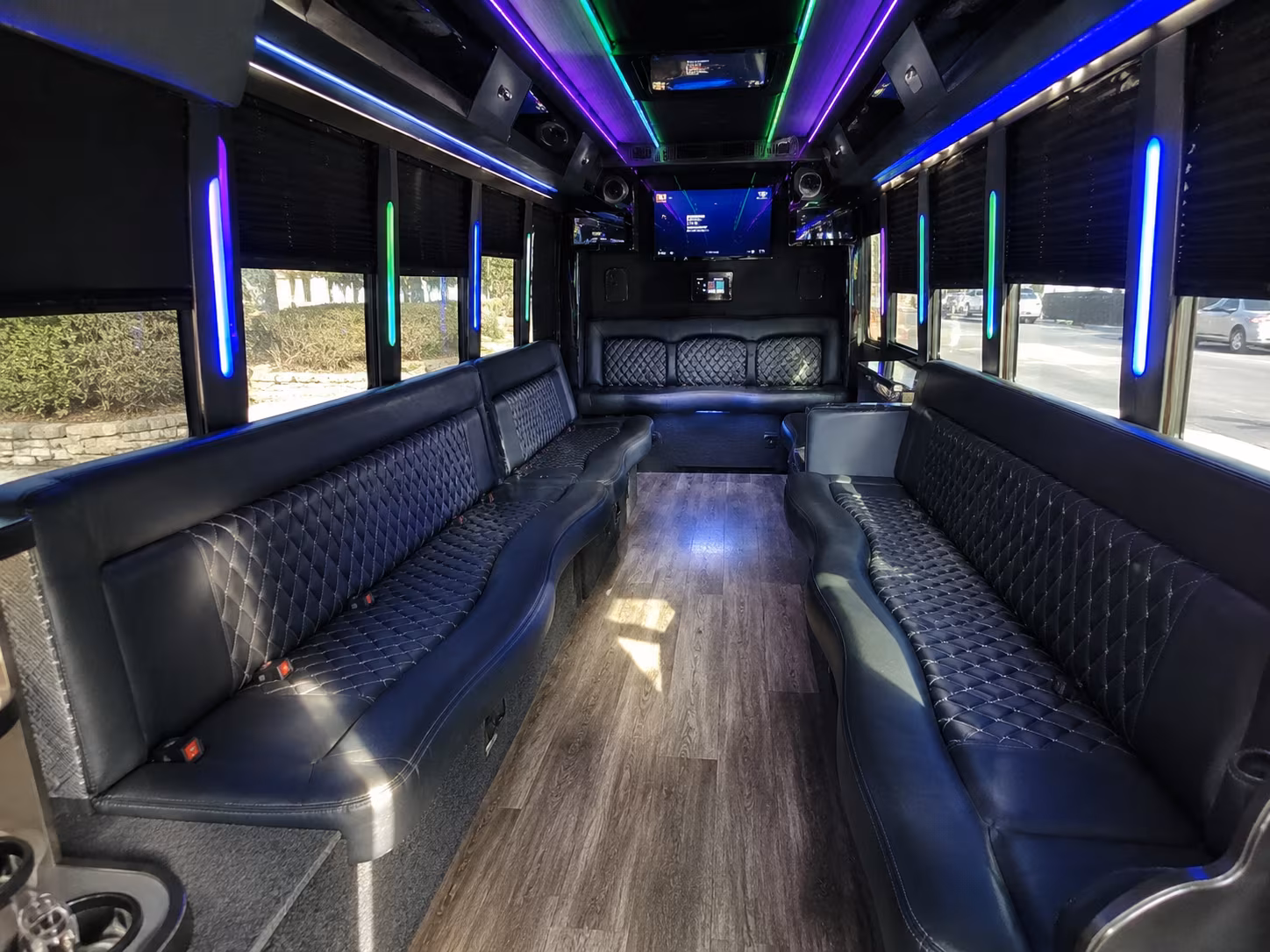 frisco 15 passenger party bus interior