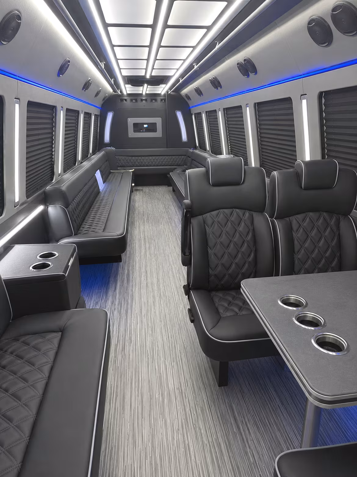 frisco 25 passenger party bus inside